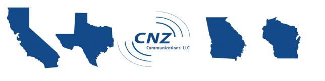 CNZ Logo with outlines of states CNZ operates in